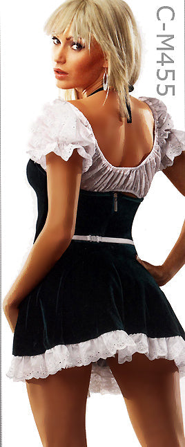 back of Oktoberfest costume Bavarian beer maid dress M455