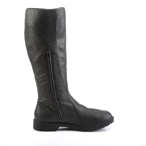 inner zipper of Men's black knee boots with button lace-up Gotham-109