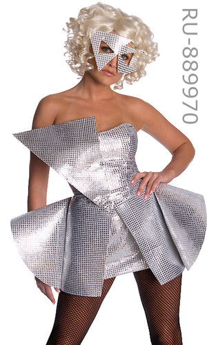 Silver sequin sparkle 2-piece Lady Gaga costume 889970