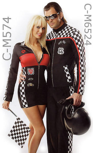car racing girl NASCAR costume M574 with men's race car driver