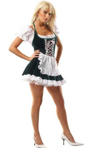 full view of Oktoberfest costume Bavarian beer maid dress M455
