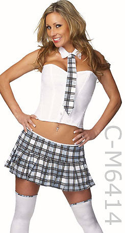 close up of naughty schoolgirl 6-pc. costume M6414