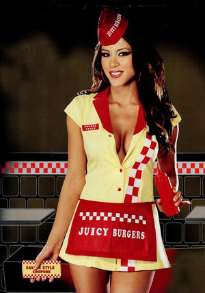 Juicy Burger Babe 6-piece waitress costume 4032