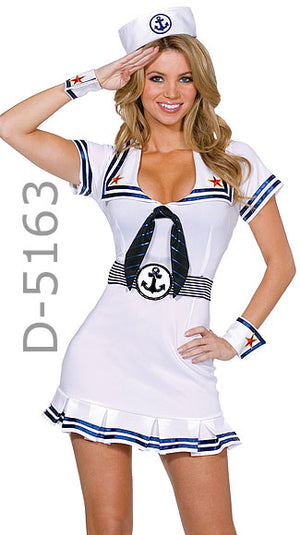 close up of sailor 4-pc. costume white dress 5163
