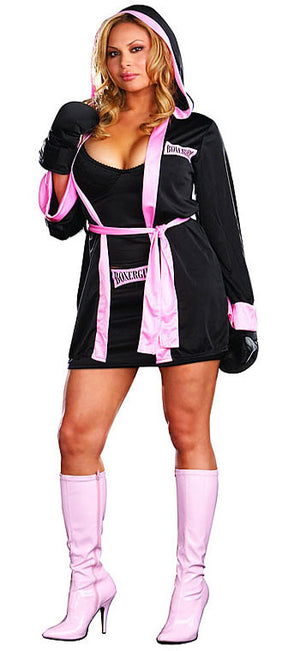 plus size Boxer Girl 5-pc. costume with robe and boxing gloves 3760X