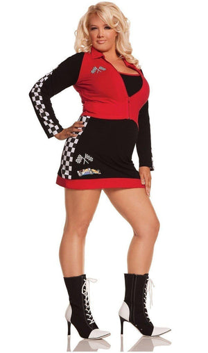 woman's race car driver NASCAR plus size costume 9539X