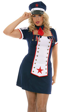 close up of plus size 3-pc. Navy sailor costume 9849X