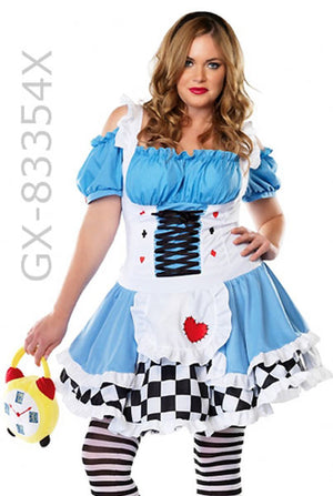 close up of plus size Alice in Wonderland costume 83354