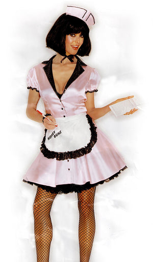 pink satin Honey Buns waitress 3-pc. costume