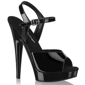 black ankle strap with sandals 6-inch heel large size high heel shoes SULTRY-609