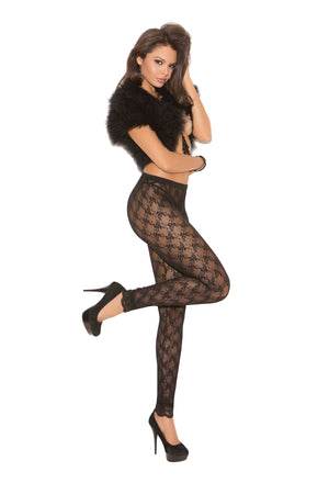 Plus size black lace leggings 1674Q