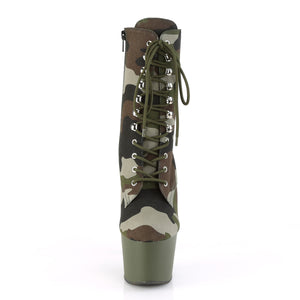 front of camouflage platform lace-up ankle boot 7-inch heel army boots Adore-1020CAMO