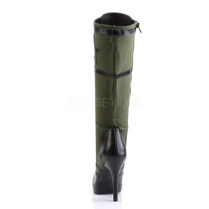 back of Knee High Military Boot with 4-inch Spike Heel Arena-2022
