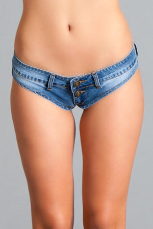 Low rise mini denim shorts denim thong cheeky jeans shorts BWJ2BL
