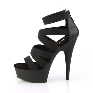 side view of criss-cross sandal high heel shoes with elastic straps Delight-659