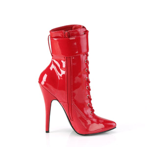 zipper on red ankle boot with interchangeable ankle cuffs Domina-1023