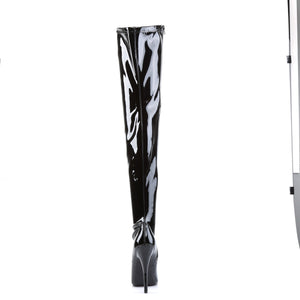 back of patent plain thigh high boot with 6-inch stiletto heel Domina-3000