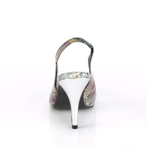 back of multi-color snake print sling back pump large size high heel shoes 4-inch heel Dream-405