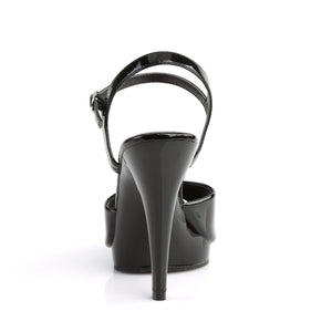 back of black ankle strap platform shoe 4-inch heel Flair-409