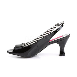 side view of black slingback peep toe pumps 3-inch heels Jenna-02