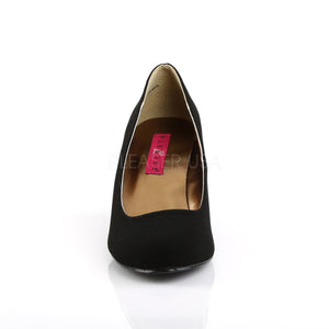 front of Classic black suede wedge pumps with 3-inch heels Kimberly-8