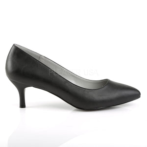 side of black faux leather classic pumps with 2.5-inch kitten heels Kitten-01