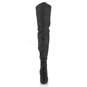 front of Thigh high black leather boots with 5-inch heels Legend-8899