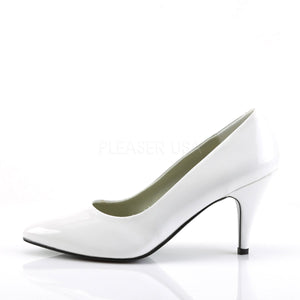 side view of Classic white pump shoes with 3-inch spike heels Pump-420