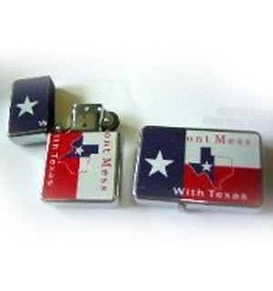 Texas cigarette lighter inscribed with Don't Mess With Texas 3015