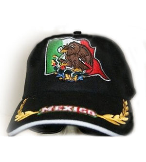 Black colored unisex Mexican flag cap 81568