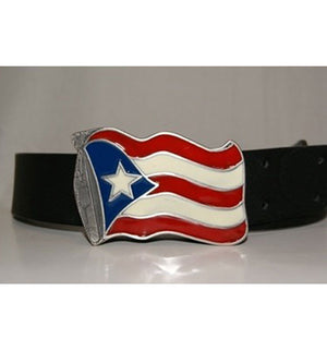 Puerto Rico waving flag belt buckle 81928