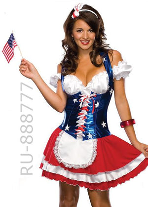 American Fourth of July USA patriotic dress 888777
