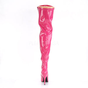 back of hot pink thigh high boots with 5-inch spike heel Seduce -3000