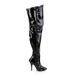 zipper of black wide calf classic thigh boot with 5-inch heel Seduce-3000WC