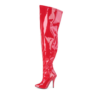 red wide calf classic thigh boot with 5-inch stiletto heel Seduce-3000WC