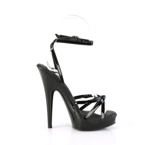 side of black strappy platform sandal 6-Inch high heel shoe  Sultry-638