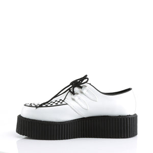 side view of men's lace-up white shoe with 2-inch platform V-Creeper-502