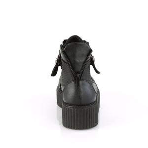 zipper back on lace-up men's boots with 2-inch platform, buckle and spikes V-Creeper-566