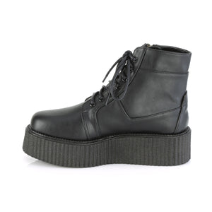 side of lace-up creeper men's boots with 2-inch platform and zipper V-Creeper-571