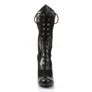 front of wide width calf high boots with 5-inch heels Victorian-116X