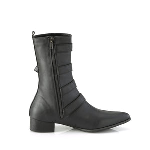Pointed toe Mid-calf boot with block heel, zipper WARLOCK-110-C