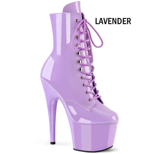 lavender purple lace-up platform ankle boots with 7-inch heels Adore-1020