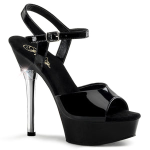 black sandal shoe 5-inch spike heel Allure-609