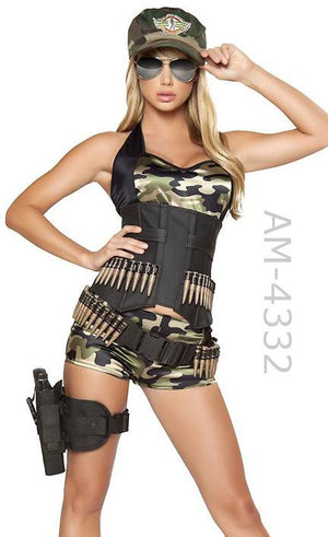 4332 Army Babe 5-pc camouflage costume