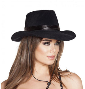 Black country western cowgirl costume hat H4571