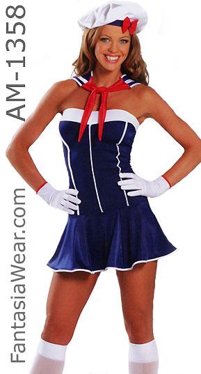 American sailor girl dress 3-piece costume 1358