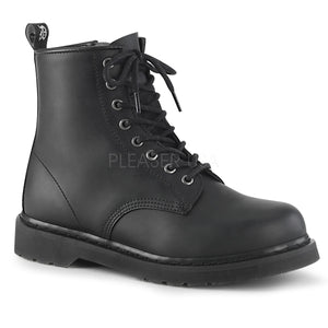 lace-up mid calf black vegan unisex boots Bolt-100