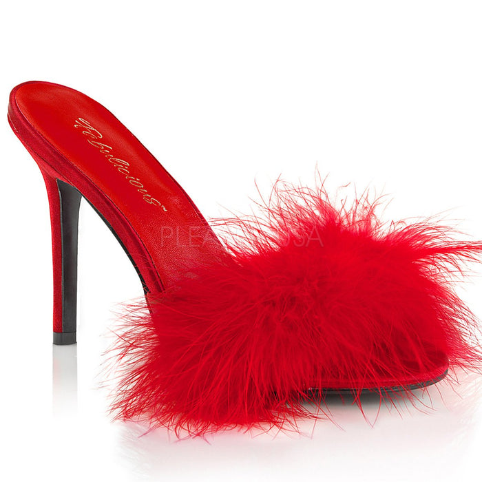 Marabou Feather Slipper with 4-inch Heel 4-colors PS-CLASSIQUE-01F