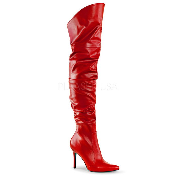 Thigh High Scrunch Boot with 4-inch Spike Heel 3-colors PS-CLASSIQUE-3011