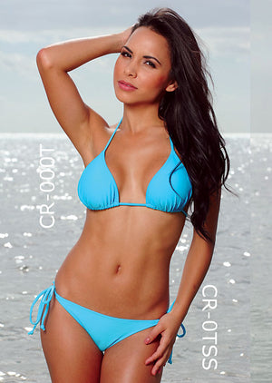 front of Bikini separates adjustable triangle top and side tie bottom